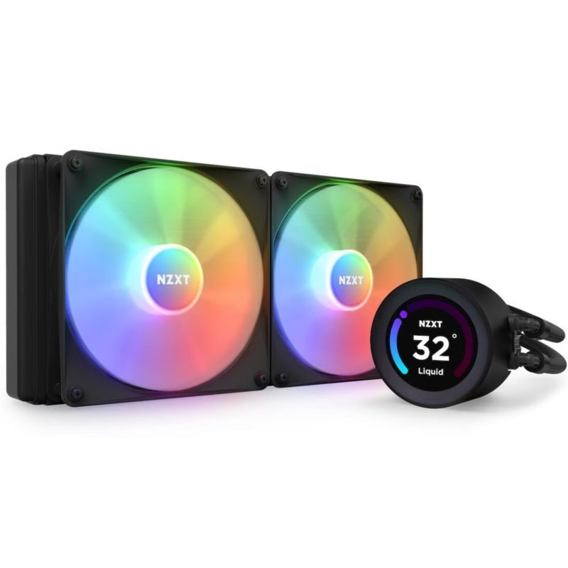 NZXT AIO liquid cooler CPU Kraken 280 ELITE RGB / 2x140mm fan / 4-pin PWM / LCD display / black NZXT AIO liquid cooler CPU Kraken 280 ELITE RGB / 2x140mm fan / 4-pin PWM / LCD display / black