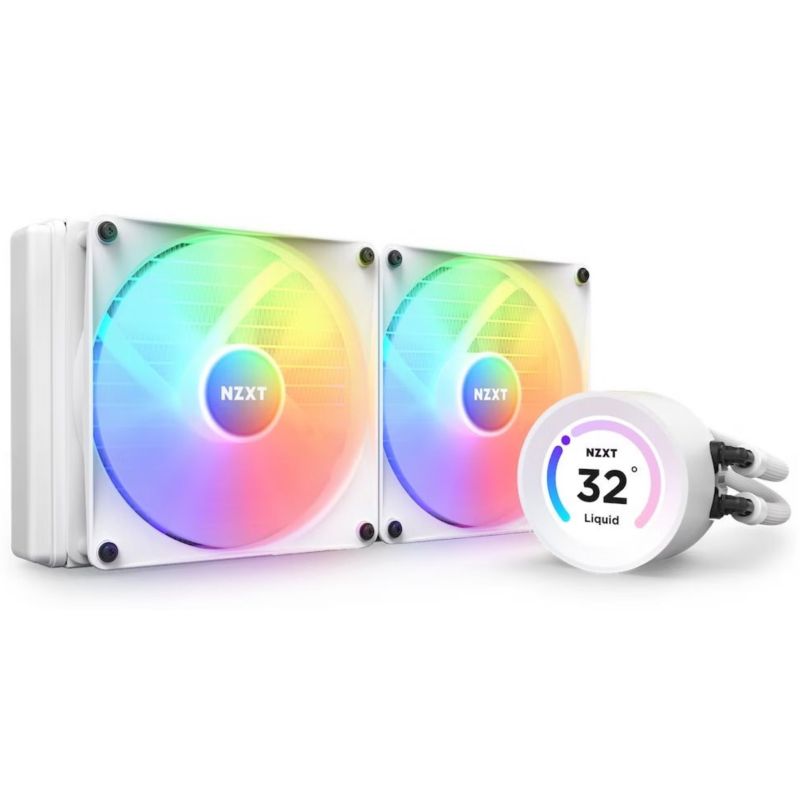 NZXT AIO liquid cooler CPU Kraken 280 ELITE RGB / 2x140mm fan / 4-pin PWM / LCD display / white NZXT AIO liquid cooler CPU Kraken 280 ELITE RGB / 2x140mm fan / 4-pin PWM / LCD display / white