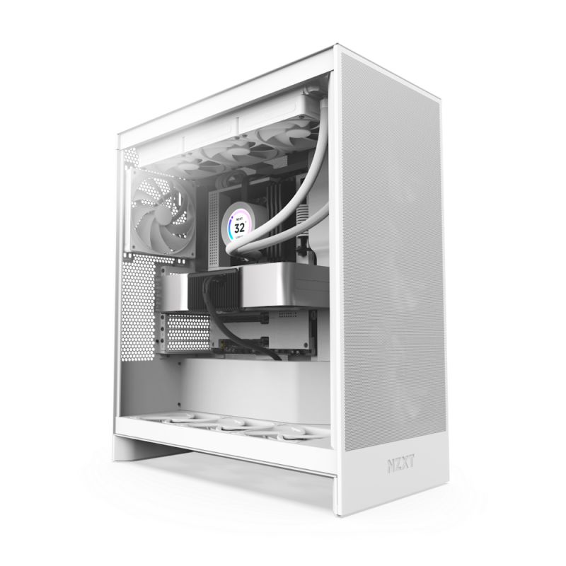 NZXT case H7 Flow / 2x 120 mm fan / tempered glass / mesh panel / white NZXT case H7 Flow / 2x 120 mm fan / tempered glass / mesh panel / white