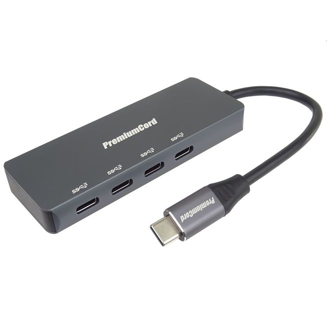 PremiumCord 5G SuperSpeed Hub USB-C na 4x USB 3.2 C Aluminum PremiumCord 5G SuperSpeed Hub USB-C na 4x USB 3.2 C Aluminum