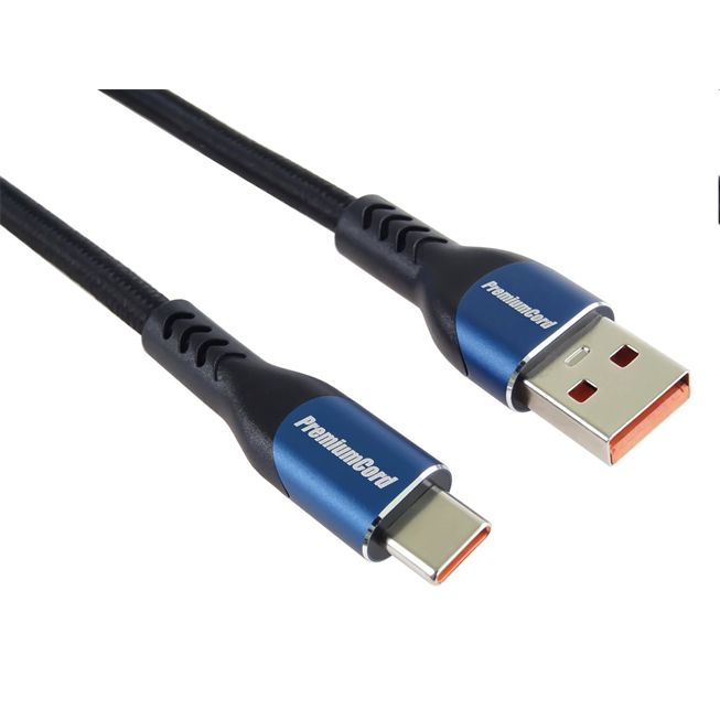PremiumCord Kábel USB-C/M - USB 2.0 A/M, rýchle nabíjanie prúdom 5A, 2m PremiumCord Kábel USB-C/M - USB 2.0 A/M, rýchle nabíjanie prúdom 5A, 2m
