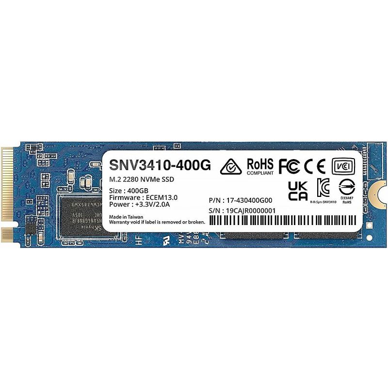 Synology™ SNV3410-400G NVMe SSD 400 GB. M.2 2280 (3000 MB/s, 750 MB/s) Synology™ SNV3410-400G NVMe SSD 400 GB. M.2 2280 (3000 MB/s, 750 MB/s)