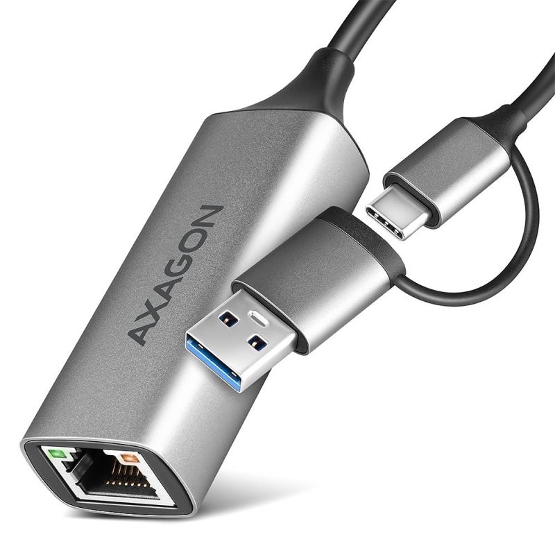 AXAGON ADE-TXCA, USB-C + USB-A 3.2 Gen 1 - Gigabit Ethernet sieťová karta, Asix AX88179, auto inštal AXAGON ADE-TXCA, USB-C + USB-A 3.2 Gen 1 - Gigabit Ethernet sieťová karta, Asix AX88179, auto inštal