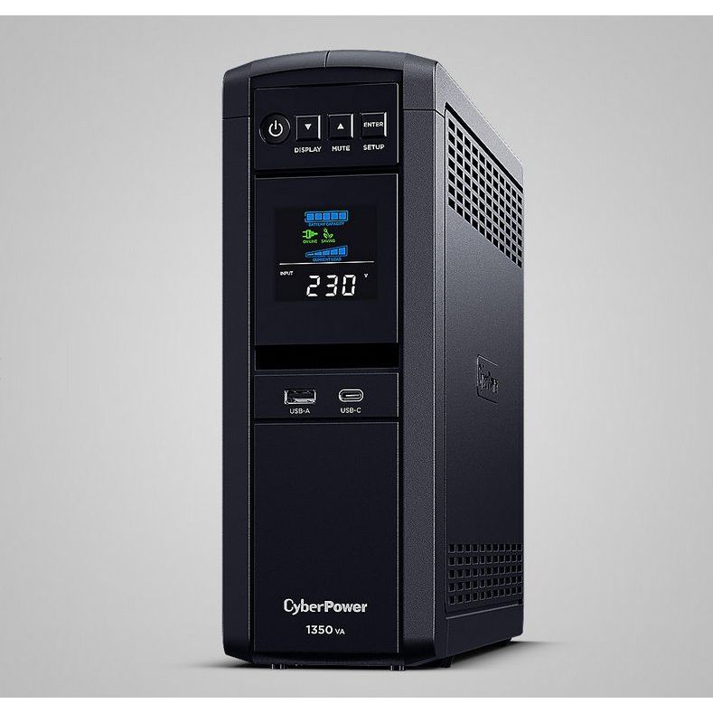 CyberPower CP1350EPFLCD, UPS Intelligent PFC, 1350VA/810W, LCD, 6x Schuko, RJ11/RJ45, USB CyberPower CP1350EPFLCD, UPS Intelligent PFC, 1350VA/810W, LCD, 6x Schuko, RJ11/RJ45, USB