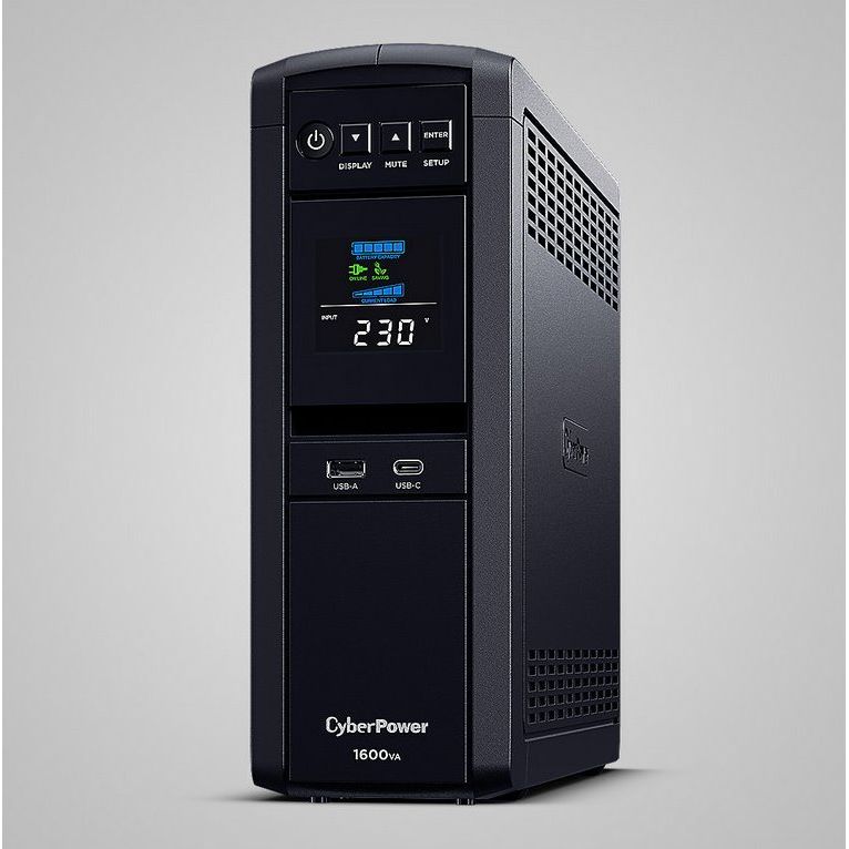CyberPower CP1600EPFLCD, UPS Intelligent PFC, 1600VA/1000W, LCD, 6x Schuko, RJ11/RJ45, USB CyberPower CP1600EPFLCD, UPS Intelligent PFC, 1600VA/1000W, LCD, 6x Schuko, RJ11/RJ45, USB