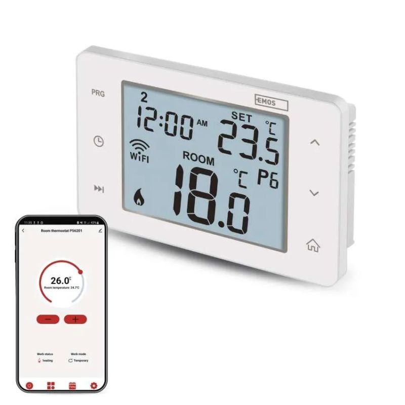 EMOS Izbový programovateľný drôtový WiFi GoSmart termostat P56201 EMOS Izbový programovateľný drôtový WiFi GoSmart termostat P56201