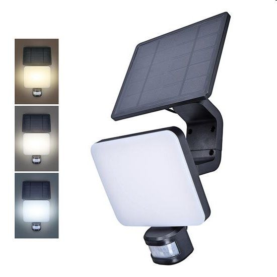 Solight LED solárne svetlo so senzorom, 11W, 1200lm, 3CCT, Li-Ion, čierna Solight LED solárne svetlo so senzorom, 11W, 1200lm, 3CCT, Li-Ion, čierna