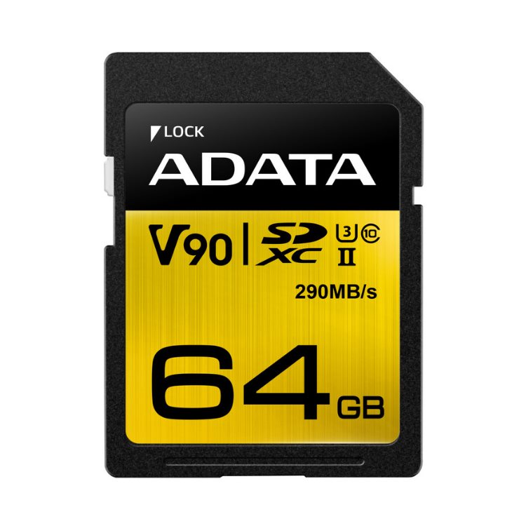 A-Data Premier ONE SDXC UHS-II U364GB | Class 10, rychlost 290/260MB/s (ASDX64GUII3CL10-C)
