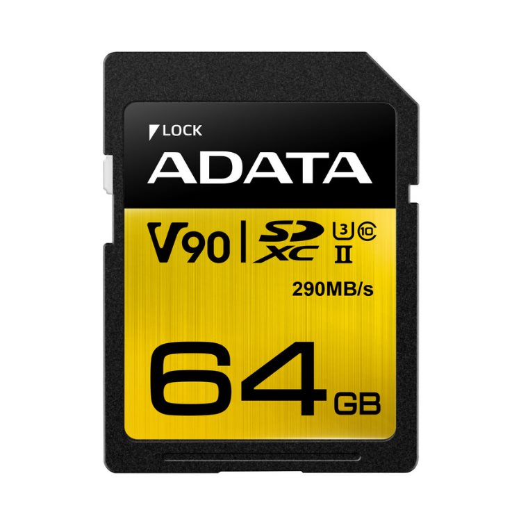 A-Data Premier ONE SDXC UHS-II U364GB | Class 10, rychlost 290/260MB/s (ASDX64GUII3CL10-C)