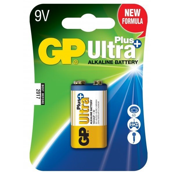 GP alkalická baterie ULTRA PLUS 9V (6LF22) 1BL