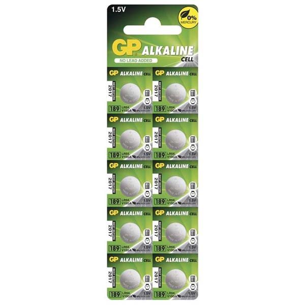 Alkalická knoflíková baterie GP typ 189, 10 kusů Alkalická knoflíková baterie GP typ 189, 10 kusů