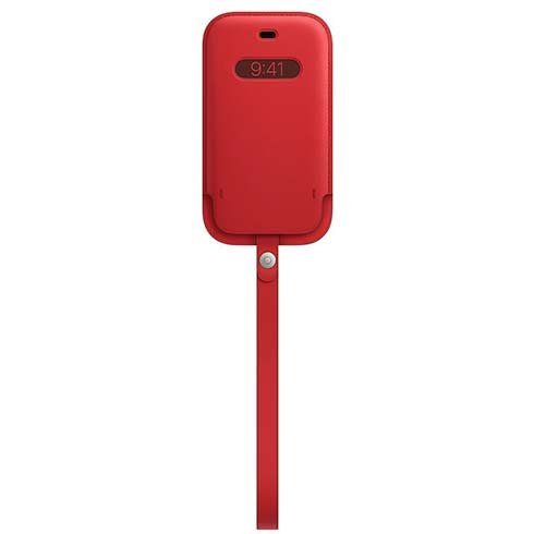 Apple iPhone 12 mini Leather Sleeve with MagSafe, red