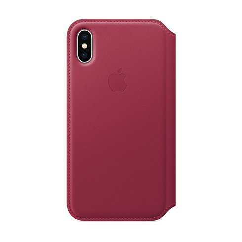 
Apple iPhone X Leather Folio-Berry