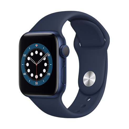 Apple Watch Series 6 GPS, 44mm Blue Aluminium Case with Deep Navy Sport Band-Regular