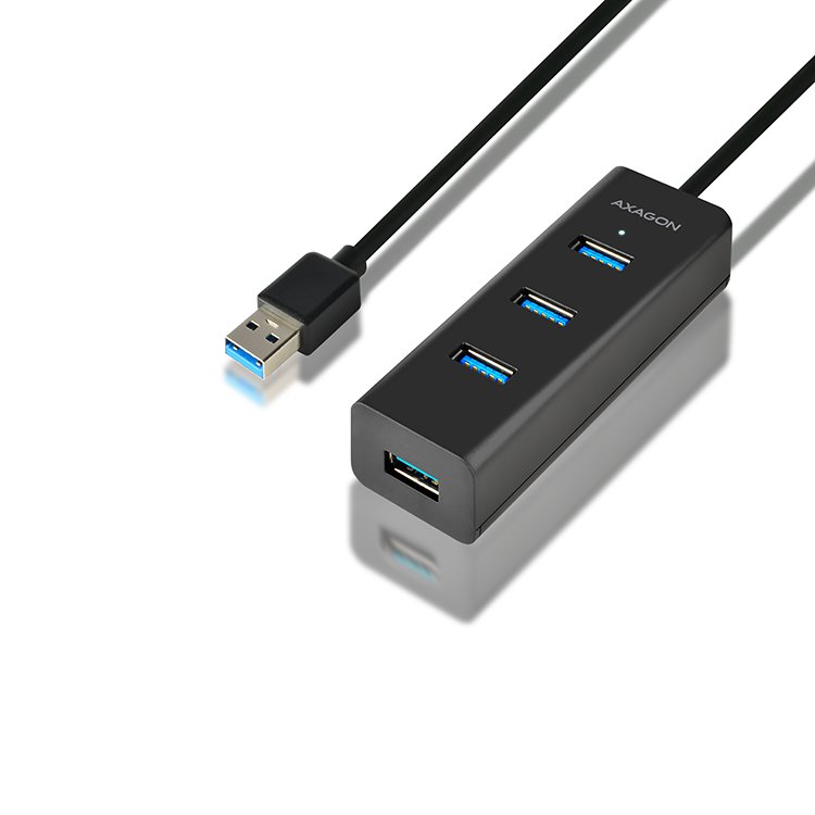 AXAGON HUE-S2BL 4x USB 3.0 hub s podporou rychlonabíjení