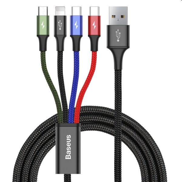 Baseus Fast 4v1 kabel USB-A/Micro-USB+Lightning+2xUSB-C 3.5A 1.2m