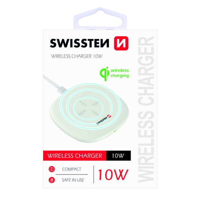 Bezdrátová nabíječka Swissten 10W, bílá