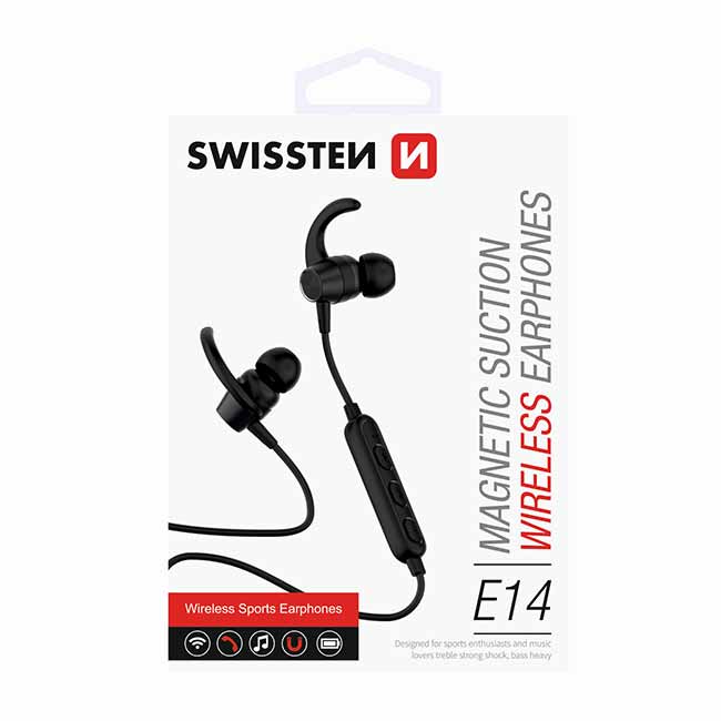 Bluetooth sluchátka Swissten Active, černé Bluetooth sluchátka Swissten Active, černé