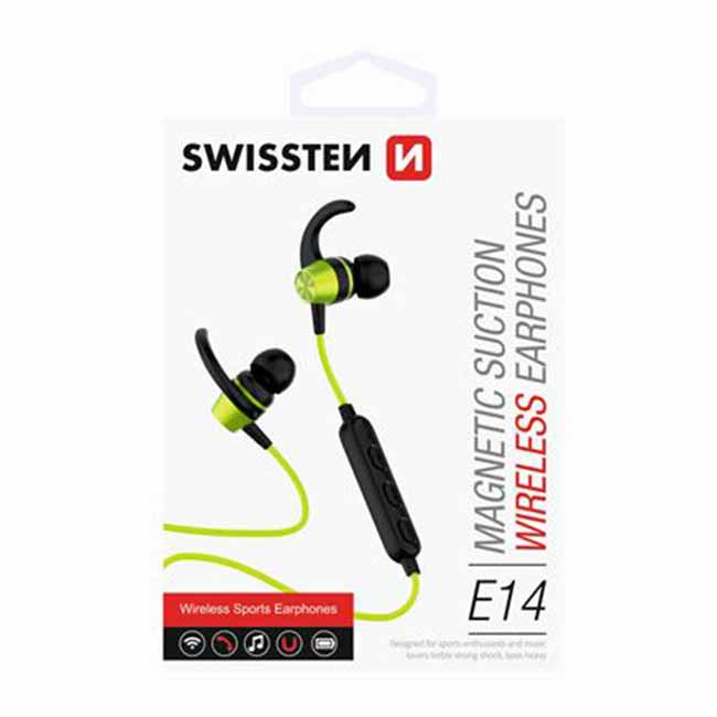 Bluetooth sluchátka Swissten Active, limetkové Bluetooth sluchátka Swissten Active, limetkové