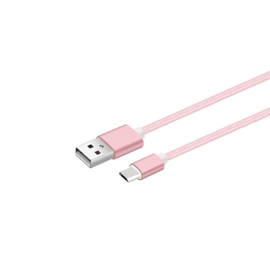 Datový a nabíjecí kabel s Micro USB konektorem, délka 1 metr, Pink