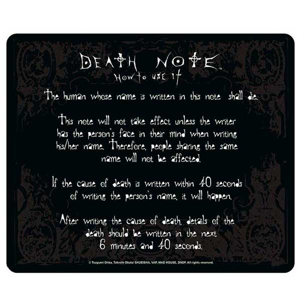 Death Note Mousepad-Rules