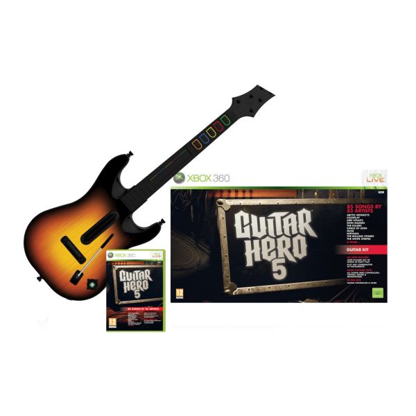 Guitar Hero 5 + kytara[XBOX 360]-BAZAR (použité zboží)