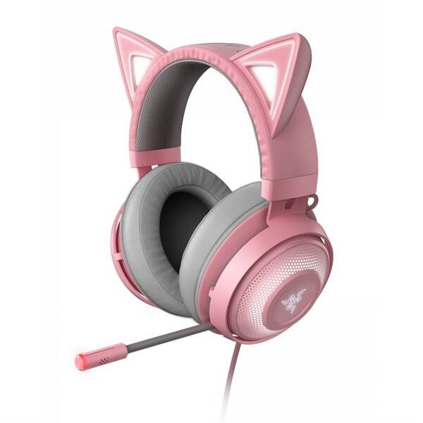 Herní sluchátka Razer Kraken Kitty, růžové