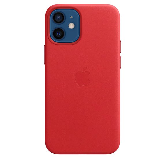 Apple iPhone 12 mini Leather Case with MagSafe, red