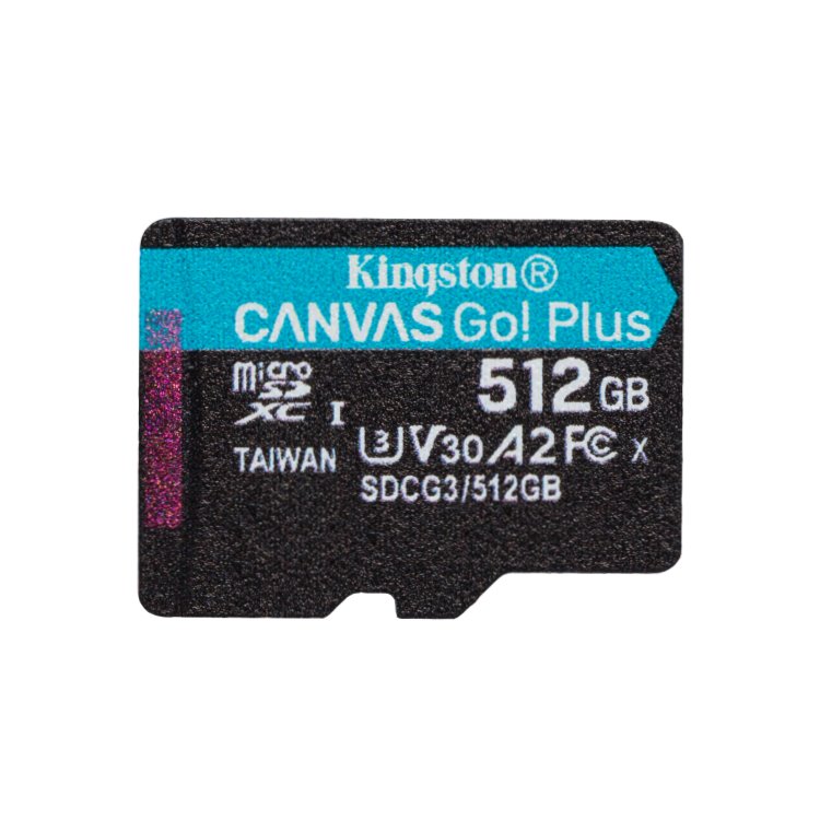 Kingston Canvas Go Plus Micro SDXC 512GB, UHS-I U3 A2, Class 10 - rychlost 170/90 MB/s