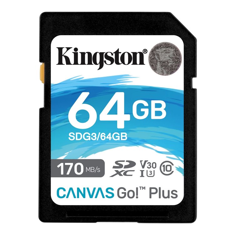 Kingston Canvas Go Plus Secure Digital SDXC UHS-I U3 64GB | Class 10, rychlost 170/70MB/s (SDG3/64GB)