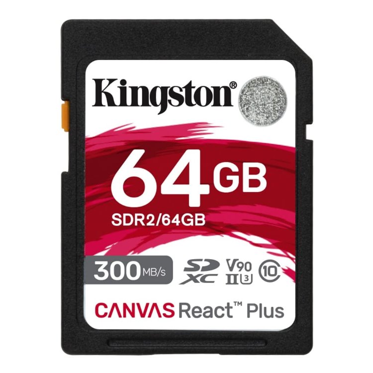 Kingston Canvas React Plus Secure Digital SDXC + čtečka, UHS-II U3 64GB | Class 10, rychlost 300/260MB/s (MLPR2/64GB)