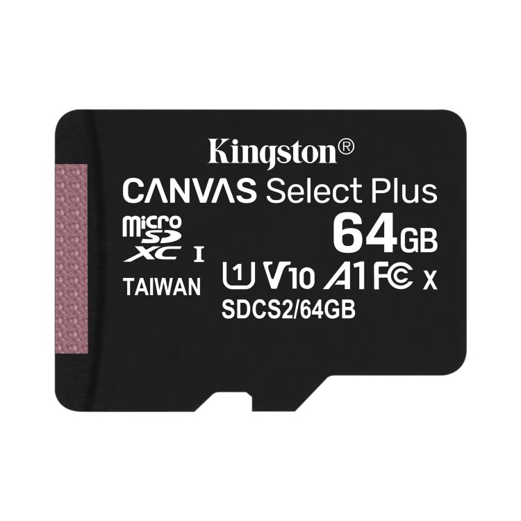 Kingston Canvas SeIect Plus Micro SDXC 64GB, UHS-I A1, Class 10 - rychlost 100 MB/s Kingston Canvas SeIect Plus Micro SDXC 64GB, UHS-I A1, Class 10 - rychlost 100 MB/s