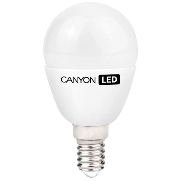Led žárovka Canyon E14, kompakt kulatá mléčná, 3.3W-svítivost 262 lm, neutrální bílá 4000K, CRI> 80