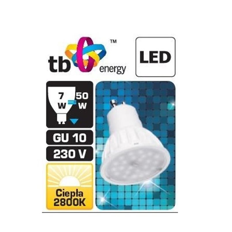 LED žárovka TB Energy-GU10-7W, Teplá bílá