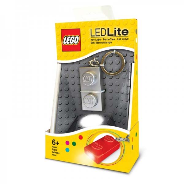 LEGO 1x2 LED svítící kostka, stříbrná