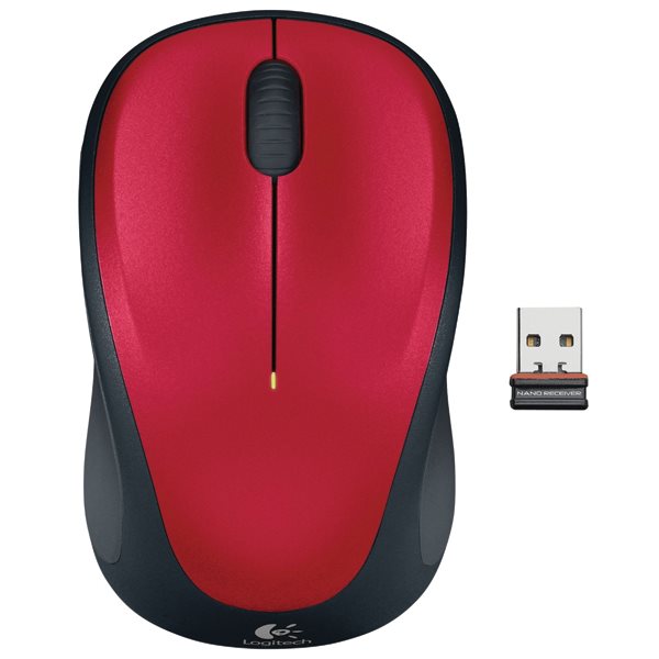 Kancelářská myš Logitech Wireless Mouse M235, red