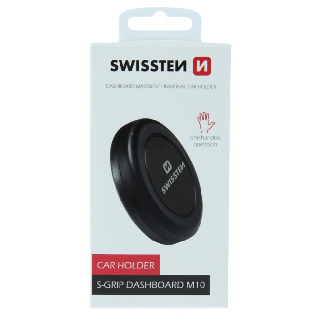Magnetický nalepovací držák do auta Swissten S-Grip Dashboard M10, černý