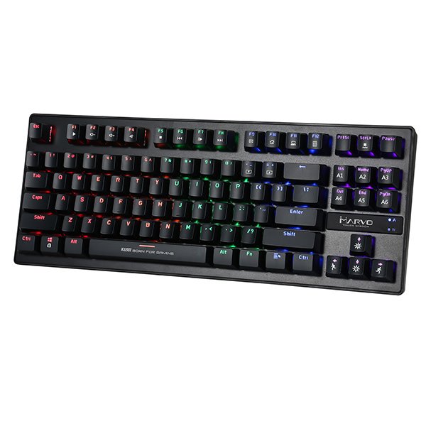 Marvo KG901, Klávesnice CZ/SK, herná, modré spínače typ drátová (USB), černá, mechanická, podsvícené Marvo KG901, Klávesnice CZ/SK, herná, modré spínače typ drátová (USB), černá, mechanická, podsvícené