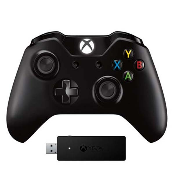 Microsoft Xbox One S Wireless Controller, black + Microsoft Xbox One Wireless Adapter for Windows-OPENBOX