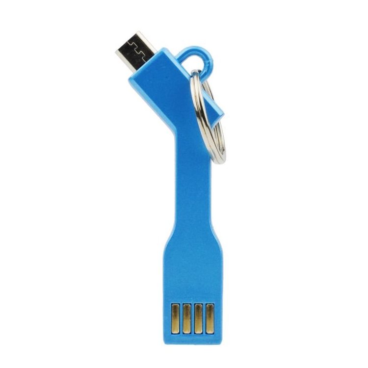 Miniaturní datový kabel pro mobily a tablety s microUSB konektorem, Blue