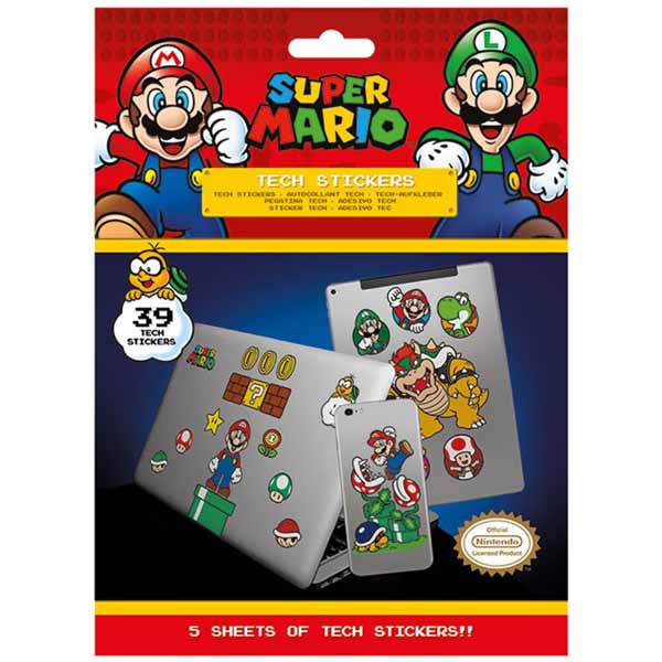 Nálepky Nintendo Super Mario Bros. mushroom Kingdom