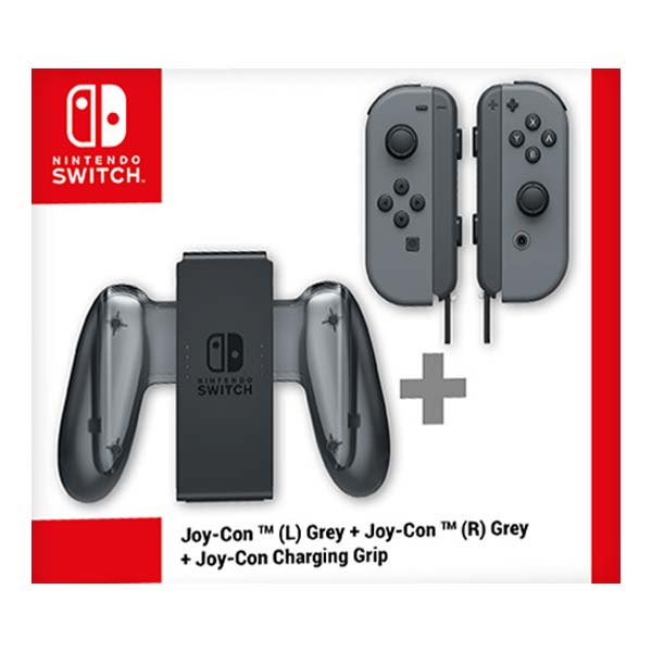 Nintendo Joy-Con Charging Grip + Nintendo Joy-Con (L), grey + Nintendo Joy-Con (R), grey