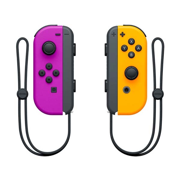 Ovladače Nintendo Joy-Con Pair, neonově fialový / neonově oranžový Ovladače Nintendo Joy-Con Pair, neonově fialový / neonově oranžový