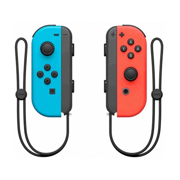 Ovladače Nintendo Joy-Con, neonově červený / neonově modrý + Sniperclips