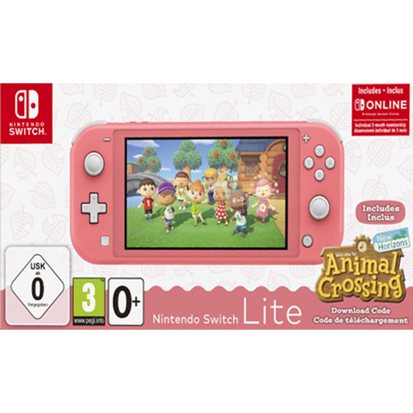 Nintendo Switch Lite, coral + Animal Crossing: New Horizons + trojměsíční předplatné služby Nintendo Switch Online