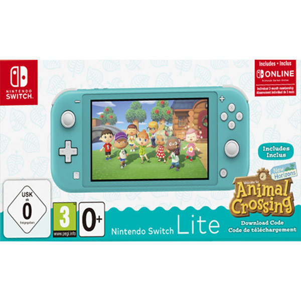 Nintendo Switch Lite, turquoise + Animal Crossing: New Horizons + trojměsíční předplatné služby Nintendo Switch Online