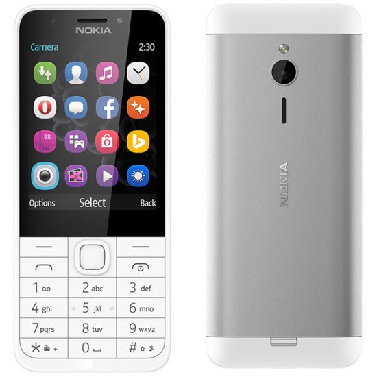 Nokia 230, Dual SIM White silver