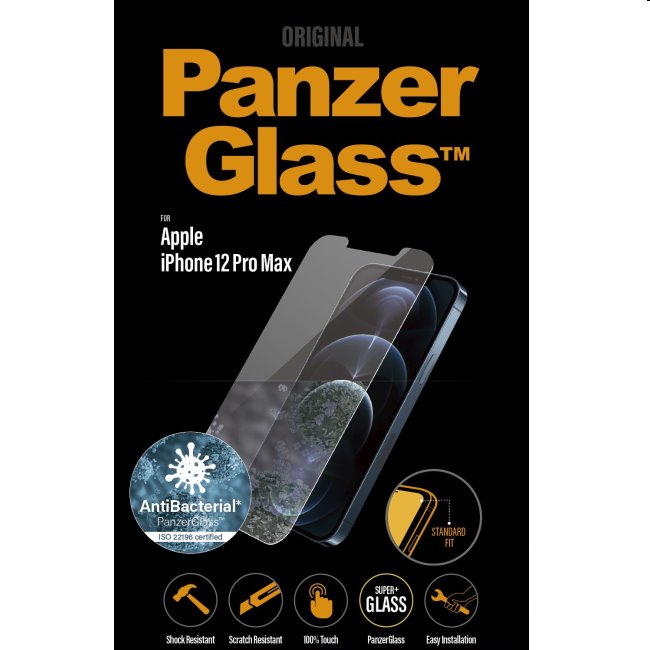 Ochranné sklo PanzerGlass Standard Fit AB pro Apple iPhone 12 Pro Max, clear