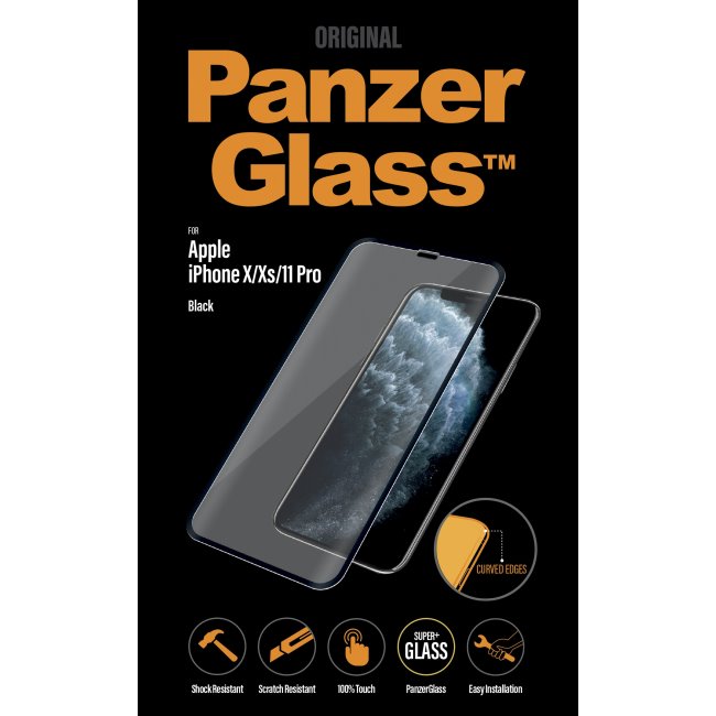 Ochranné temperované sklo PanzerGlass Case Friendly pro Apple iPhone 11 Pro/Xs/X, černé