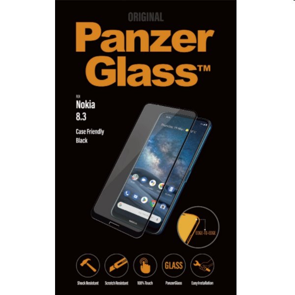 Ochranné temperované sklo PanzerGlass Case Friendly pro Nokia 8.3, černé Ochranné temperované sklo PanzerGlass Case Friendly pro Nokia 8.3, černé